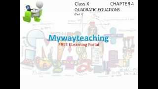 Math Class 10 Chapter 4 Part I|QUADRATIC EQUATIONS|QUADRATIC EQUATIONS for class 10|