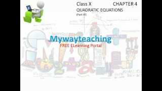 Math Class 10 Chapter 4 Part III|QUADRATIC EQUATIONS|QUADRATIC EQUATIONS for class 10|