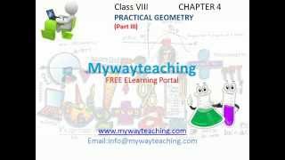 Math Class 8 Chapter 4 Part III|Practical Geometry for class 8