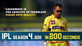IPL 2011 in 200 Seconds | Season 4 | CSK's quest to title