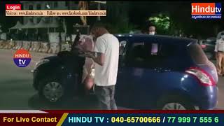 Drunken Lady Hulchul in Film Nagar || Drunk & Drive Test || Hindutv