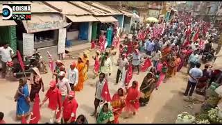 Tribal people strike in Padampur, Rayagada