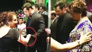 Salman Khan Holds Saira Banu's Hand Showing Respect - Watch Video