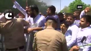 Youth Congress workers protest demanding release of SC/ST
