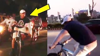 Salman Khan Riding His Being Human Cycle On Mumbai Streets