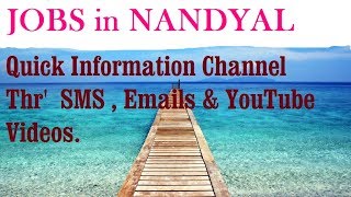 JOBS in NANDYAL     for Freshers & graduates. Industries, companies