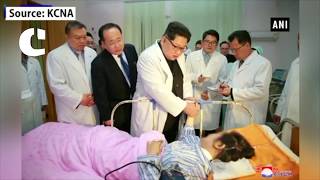 North Korean leader Kim Jong Un visits survivors of tourist bus crash