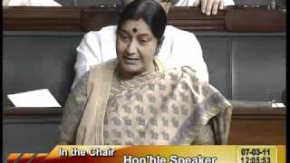 Intervention on statement by PM on CVC Issue: Smt. Sushma Swaraj: 07.03.2011