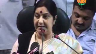 BJP Press: PM Unwanted Statement before Monsoon Session: Smt. Sushma Swaraj: 01.08.2011