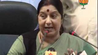 BJP Press: Crackdown of Police on Party Youth Activists: Smt. Sushma Swaraj: 10.08.2011