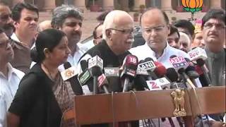 BJP Byte: Lokayukta  Meeting of BJP Leaders with President: Sh. Lal Krishna Advani: 02.09.2011