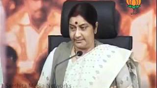 BJP Press:  PM Statement, 2G Scam, Chidambaram role in 2G Scam: Smt. Sushma Swaraj: 28.09.2011