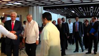 EAM being received by his counterpart Secretary Albert del Rosario at Manila, Philippines
