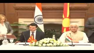Visit of Minister of Foreign Affairs of Republic of Macedonia to India : Signing of Agreements