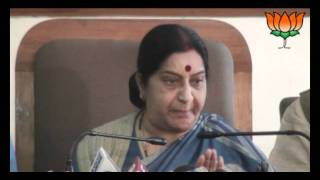 Press Conference during UP Assembly Election 2012 in Lucknow : Smt. Sushma Swaraj
