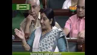Crops destroy from natural disaster: Smt. Sushma Swaraj: 16.05.2012