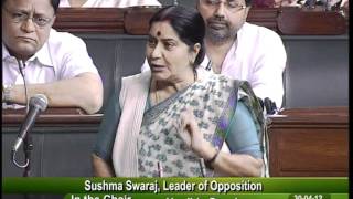 Matters of Urgent Public Importance: Smt. Sushma Swaraj: 30.04.2012