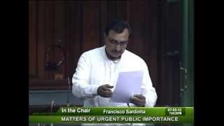 Matters of Urgent Public Importance: Sh. Mahendrasinh Chauhan: 07.05.2012