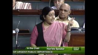 Matters of Urgent Public Importance: Smt. Sushma Swaraj: 15.05.2012
