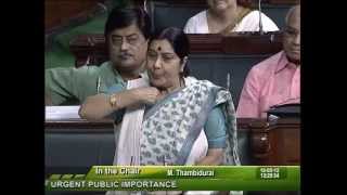 Matters of Urgent Public Importance: Smt. Sushma Swaraj: 16.05.2012