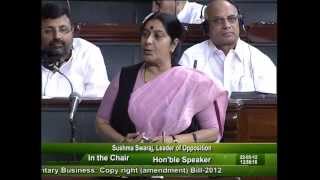 Copyright Bill,2012: Smt. Sushma Swaraj: 22.05.2012