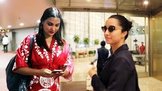 Lara Dutta And Shraddha Kapoor Spotted At Mumbai Airport