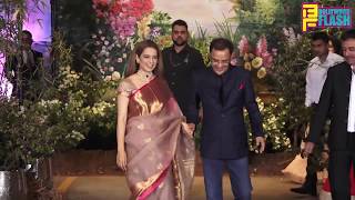 Kangna Ranaut, Vidhu Vinod Chopra & Rajkumar Hirani At Sonam Kapoor Wedding Reception