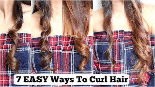 7 DIFFERENT Ways To Curl YOUR Hair With Straightener/ Flat Iron- EASY Curls For Medium To Long Hair