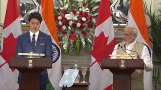 Exchange of Agreements & Press Statements: State Visit of Prime Minister of Canada to India