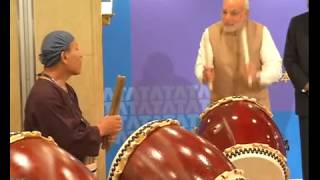 PM inaugurates TCS Japan Technology Cultural Academy Soukoukai by beating ceremonial Japanese Dru