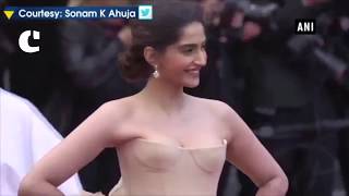 Sonam Kapoor shines in nude gown at Cannes