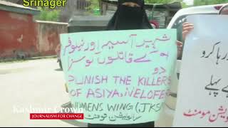 Salvation movement workers protest in Srinagar.