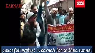peacefull protest in karnah for sadhna tunnel