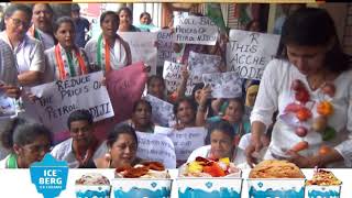 Mahila Congress workers protest against rising prices