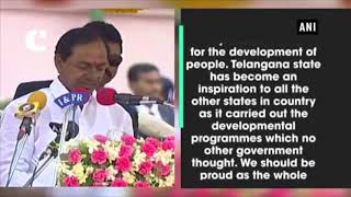 CM K Chandrashekar Rao attends celebration of 4 years of Telangana Government