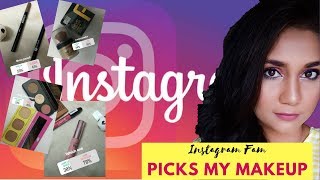 Instagram Fam Picks My Makeup Challenge | Affordable and Mid Range Products | Nidhi Katiyar