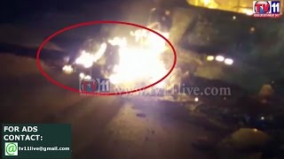 WOMEN BURNT ALIVE WHEN HT CURRENT WIRE FELL ON CAR AT YACHARAM HYDERABAD TV11 NEWS 13TH MAY 2017
