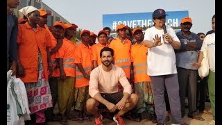 Varun Dhawan Join MUMBAIKARS For The #SAVETHEBEACH Clean Up Drive At JUHU BEACH