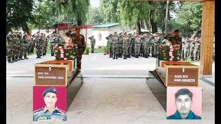 Army pays tribute to rifleman Aurangzeb who was abducted and killed by militants in Pulwama