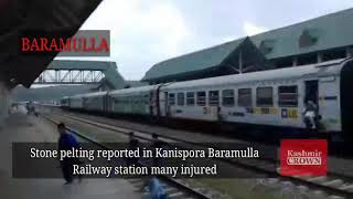 Stone pelting reported in Kanispora Baramulla Railway station many injured