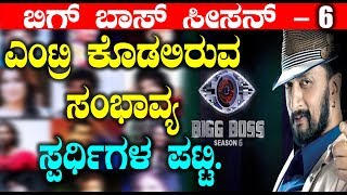 Bigg Boss Season 6 Kannada Contestant list | Kiccha Sudeep | Top Kannada TV