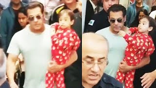 Salman Khan With Cute Nephew Ahil And Sister Arpita At Chicago Airport | Dabang Tour USA