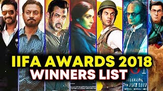 IIFA Awards 2018 | FULL WINNERS LIST | Irrfan Khan, Ajay Devgn, Sridevi