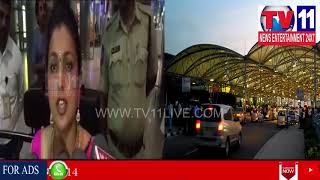 INDIGO FLIGHT TYRE CAUGHT FIRE AT SHAMSABAD,ALL  PASSENGERS SAFE INCLUDING MLA ROJA|Tv11 News|