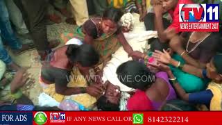 ROAD ACCIDENT IN CHENNARAM | TRACTOR HITS BIKE I DIED | Tv11 News | 29-03-2018