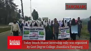 Today Swach Bharat Internship rally was organized by Govt Degree College Chandilora Tangmarg.