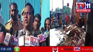 GHMC OFFICIAL HULCHUL DEMOLISH ROAD SIDE SHOPS IN MEHDIPATNAM TO TOLICHOWKI PLACES | Tv11 News