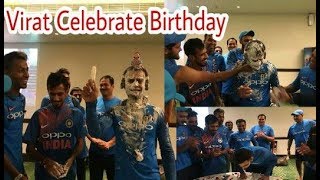 Virat Kohli Celebrate 29th Birthday With Indian Cricket Team