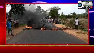 Road blocked # Bus Accident Patnagarh # Student Death
