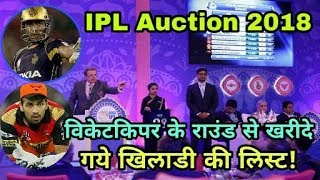IPL Auction 2018 Live: List Of Wicket Keeper By Sold | Cricket News Today